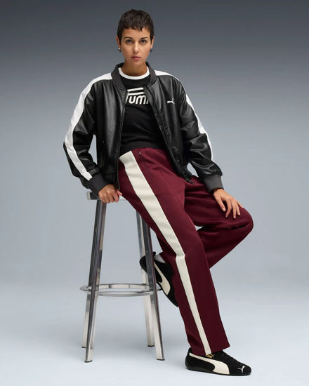 Immagine di PUMA - PANTALONE T7 ALWAYS ON BORDEAUX  CON BANDA BEIGE DA DONNA, 629797-96