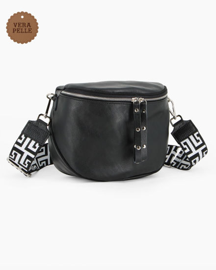 Immagine di NARDINI - Marsupio nero da donna in VERA PELLE - MADE IN ITALY