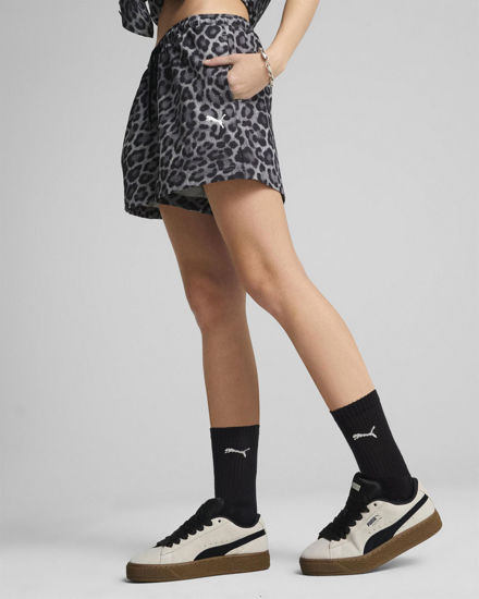 Immagine di PUMA -SHORT NERO E GRIGIO LEO LUXE A-LINE AOP 3"  DA DONNA,  632341-01