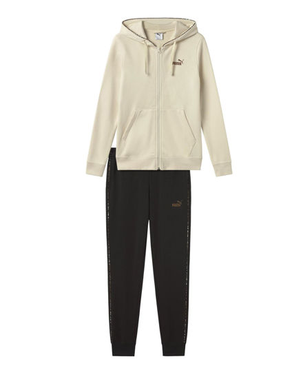 Immagine di PUMA - TUTA COMPLETA CON CAPPUCCIO BEIGE E NERA ESSENTIAL+ANIMAL FZ HD TR DA DONNA, 689001-87