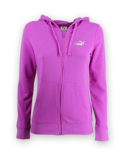 Immagine di PUMA - FELPA CON CAPPUCCIO FULL ZIP FUXIA ESSENTIAL+TEXTURED FOIL DA DONNA , 689088-89
