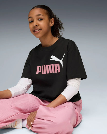 Immagine di PUMA -T- SHIRT JUNIOR ( 7-16 ANNI) MEZZA MANICA NERA ESSENTIAL 2 COLOR N. 1 LOGO, 686071-51