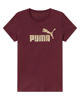 Immagine di PUMA - T-SHIRT MEZZA MANICA BORDEAUX ESSENTIAL + TEXTURED FOIL BIG LOGO DA DONNA, 692160-96