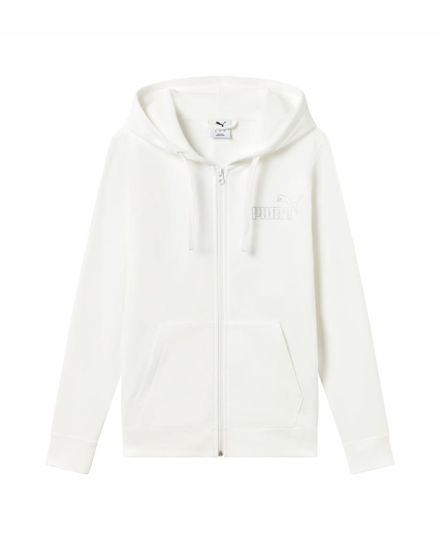 Immagine di PUMA - FELPA CON CAPPUCCIO FULL ZIP BIANCA ESSENTIAL RHINESTONE FZ HD  DA DONNA , 693552-02