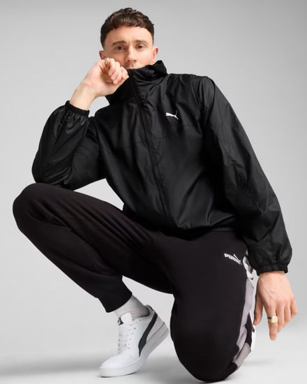 Immagine di PUMA - GIUBBINO CON CAPPUCCIO FULL ZIP NERO ESSENTIAL REGULAR WINDBREA  DA UOMO,  684625-01