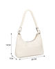 Immagine di RIFLE - Borsa a spalla animalier beige con manico intrecciato, tracolla removibile