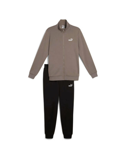Immagine di PUMA - TUTA COMPLETA FULL ZIP TAUPE E NERA ESSENTIAL SWEAT SUIT - DA UOMO, 684848-93