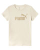 Immagine di PUMA - T-SHIRT MEZZA MANICA BEIGE ESSENTIAL + TEXTURED FOIL BIG LOGO DA DONNA, 692160-87