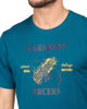 Immagine di BROKER'S - Tshirt manica corta petrolio con stampa in cotone