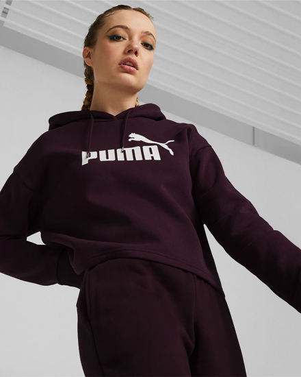 Immagine di PUMA - FELPA CON CAPPUCCIO VIOLA ESSENTIAL CROPPED LOGO DA DONNA, 586869-46