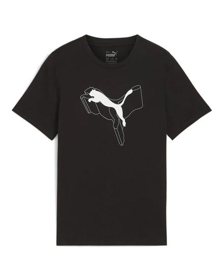 Immagine di PUMA - T-SHIRT JUNIOR ( 7-16 ANNI)  NERA ESSENTIAL +LOGO BIANCO - 681841-01