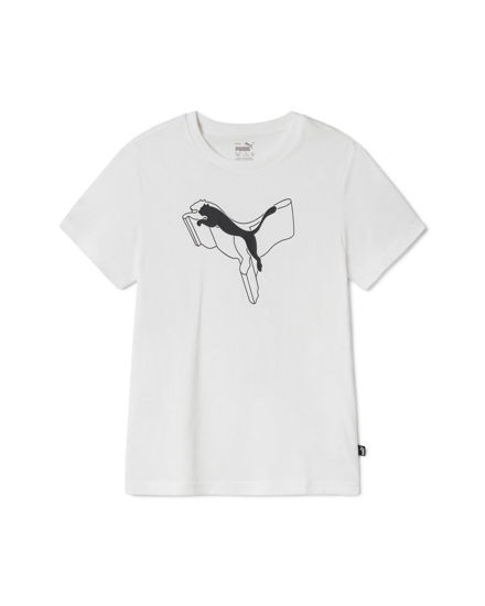 Immagine di PUMA - T-SHIRT JUNIOR ( 7-16 ANNI)  BIANCA ESSENTIAL +LOGO NERO - 681841-52