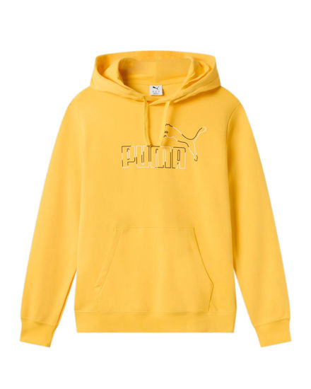 Immagine di PUMA - FELPA CON CAPPUCCIO GIALLA ESSENTIAL HD BIG LOGO DA UOMO, 688909-55