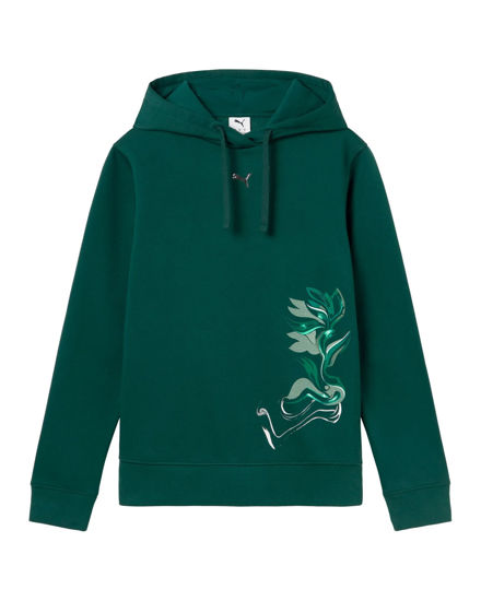 Immagine di PUMA - FELPA CON CAPPUCCIO VERDE GRAPHIC FLOWERED  DA DONNA, 693302-75
