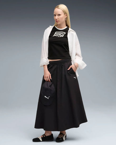 Immagine di PUMA - GONNA T7 WOVEN MIDI SKIRT NERA , 633438-01