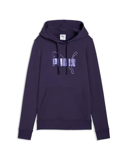 Immagine di PUMA - FELPA CON CAPPUCCIO VIOLA ESSENTIAL LOGO LAB METALLIC  ROSA  DA DONNA, 691829-64
