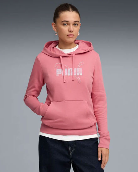Immagine di PUMA - FELPA CON CAPPUCCIO ROSA ESSENTIAL LOGO LAB METALLIC    DA DONNA, 691829-25