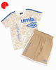 Immagine di UMBRO - Completo mezza manica ragazzo 8-16 anni beige e blu in cotone