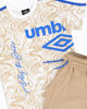 Immagine di UMBRO - Completo mezza manica ragazzo 8-16 anni beige e blu in cotone