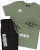 Immagine di UMBRO - Completo mezza manica ragazzo 8-16 anni verde salvia e nero in cotone