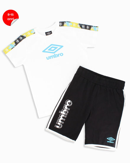 Immagine di UMBRO - Completo mezza manica ragazzo 8-16 anni bianco in cotone