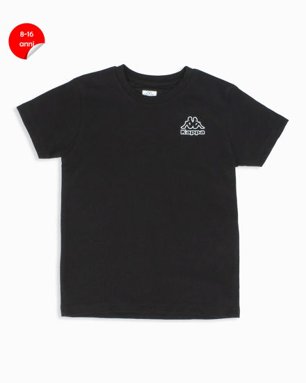Immagine di KAPPA -Tshirt manica corta nera ragazzi 8-16 anni in cotone