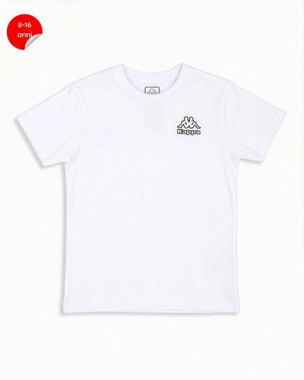 Immagine di KAPPA -Tshirt manica corta bianca ragazzi 8-16 anni in cotone