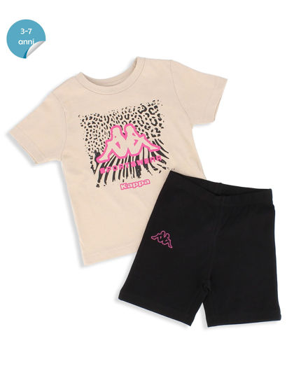 Immagine di KAPPA - Completo mezza manica bambina 3-7 anni beige in cotone