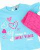 Immagine di SWEET YEARS - Completo mezza manica acquamarina neonata 12-30 mesi in cotone