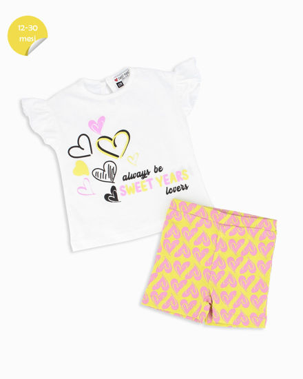 Immagine di SWEET YEARS - Completo mezza manica verde lime neonata 12-30 mesi in cotone