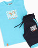 Immagine di SWEET YEARS - Completo smanicato acquamarina bambini 3-7 anni in cotone