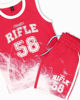 Immagine di RIFLE - Completo smanicato basket rosso ragazzo 8-16 anni in cotone