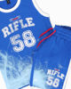 Immagine di RIFLE - Completo smanicato basket blu elettico ragazzo 8-16 anni in cotone