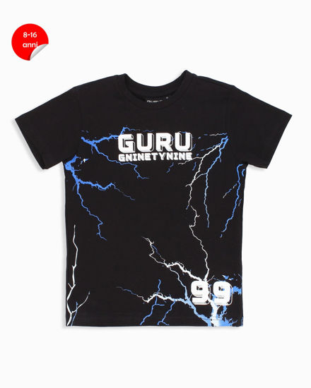 Immagine di GURU - Tshirt manica corta nera bambino 8-16 anni in cotone