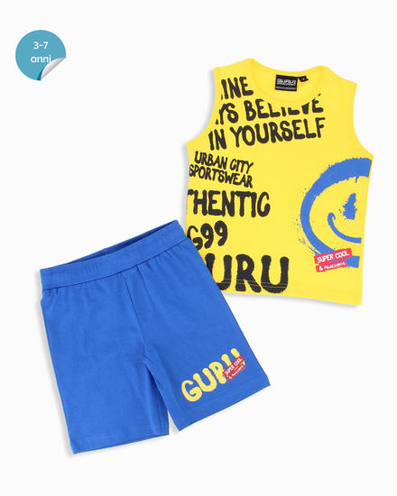 Immagine di GURU - Completo smanicato bambino 3-7 anni giallo in cotone