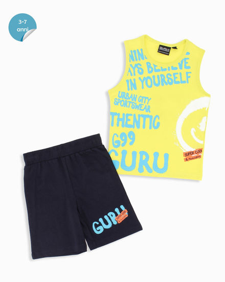 Immagine di GURU - Completo smanicato bambino 3-7 anni giallo fluo in cotone