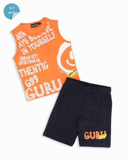 Immagine di GURU - Completo smanicato bambino 3-7 anni arancione in cotone