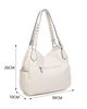 Immagine di RIFLE - Borsa due manici beige con dettaglio cuore pendente, tracolla removibile
