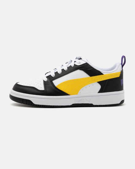 Immagine di PUMA - SNEAKERS JUNIOR REBOUND V6 LO GS BIANCHE CON DETTAGLI GIALLI E NERI DAL 36 AL 39, 393833-23