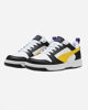 Immagine di PUMA - SNEAKERS JUNIOR REBOUND V6 LO GS BIANCHE CON DETTAGLI GIALLI E NERI DAL 36 AL 39, 393833-23