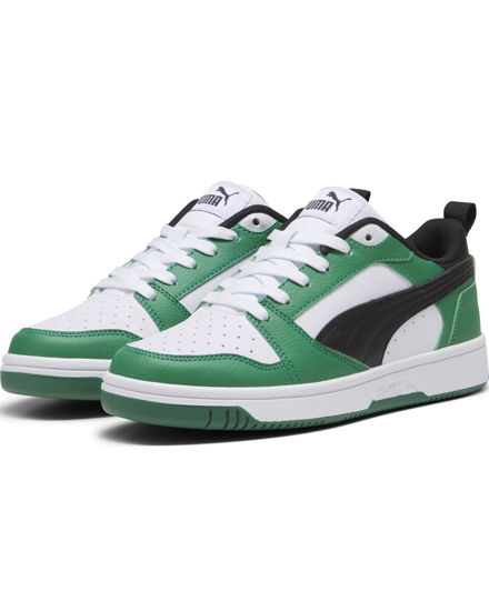 Immagine di PUMA - SNEAKERS JUNIOR REBOUND V6 LO GS BIANCHE CON DETTAGLI VERDI E NERI DAL 36 AL 39, 393833-05