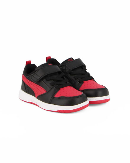 Immagine di PUMA - SNEAKERS KIDS REBOUND V6 LO AC+TD NERA CON DETTAGLI ROSSI DAL 20 AL 27, 397420-11