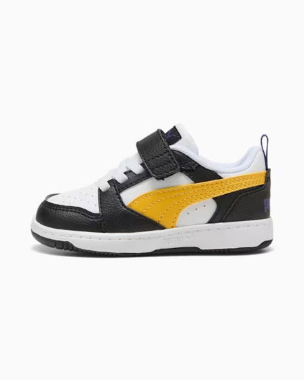 Immagine di PUMA - SNEAKERS KIDS REBOUND V6 LO AC+TD BIANCHE CON DETTAGLI NERI E GIALLE  DAL 20 AL 27, 397420-23