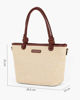Immagine di NARDINI - Borsa a due manici beige intrecciata effetto paglia, tracolla removibile
