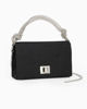 Immagine di MISS GLOBO - Pochette nera in lurex con manico in strass