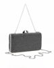 Immagine di DIVAS - Clutch nera ricoperta di strass argento con chiusura metallica