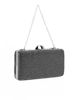 Immagine di DIVAS - Clutch nera ricoperta di strass argento con chiusura metallica
