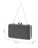 Immagine di DIVAS - Clutch nera ricoperta di strass argento con chiusura metallica