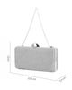 Immagine di DIVAS - Clutch argento ricoperta di strass argento con chiusura metallica