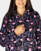 Immagine di ON SPIRIT - MICROPILE ORSETTO DONNA FULL ZIP NERO A FIORI ROSA E LILLA - OLIVIA